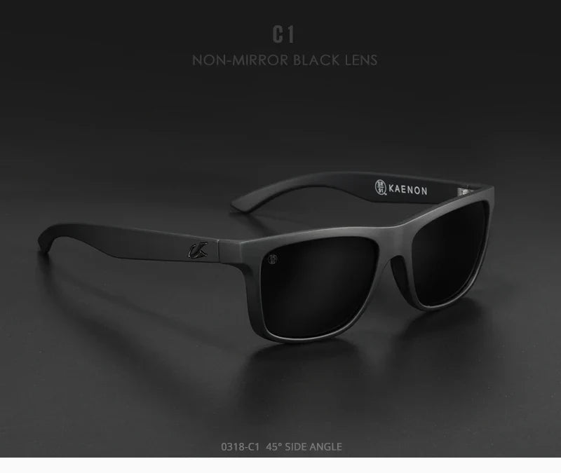 KAENON Square Polarized Sunglasses Men TR90 Flexible Sports Sun Glasses For Women Real Coating Lens With Original Box