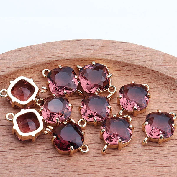 GUFEATHER,10pcs/lot,M438,jewelry accessories,diy bracelet,copper metal,hand made,glass pendant,charms,jewelry making,diy earring