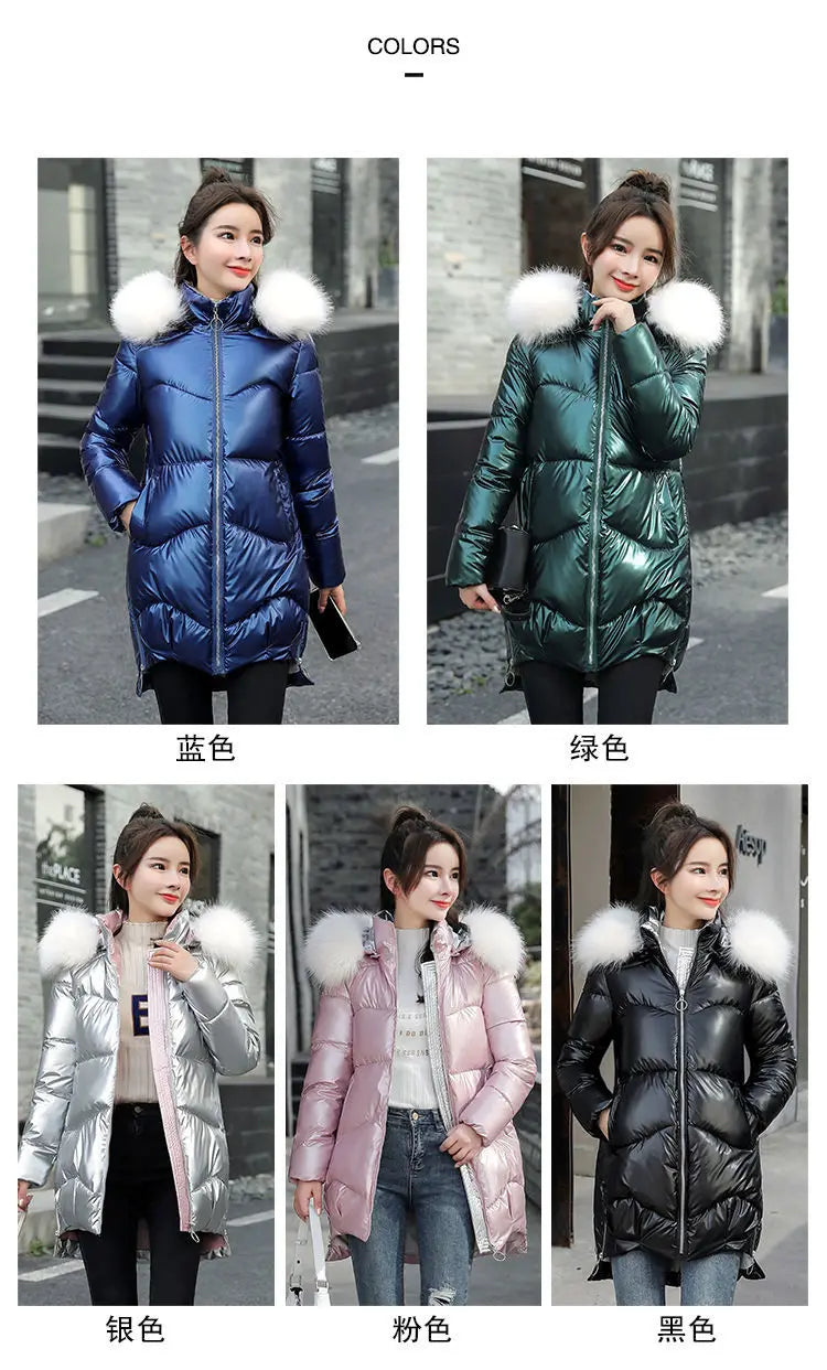 Winter Jacket Women Clothes Vintage Warm Coat Female Women's Down Cotton Jacket