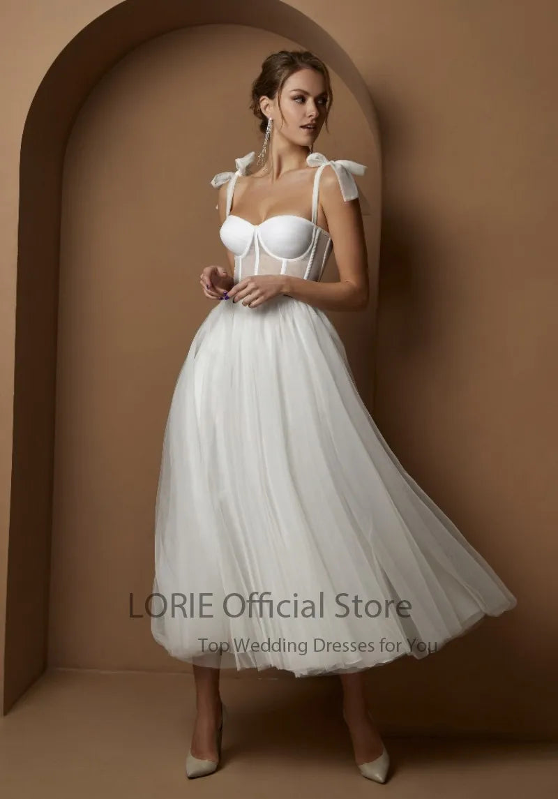 White Bridesmaid Dresses: Short Wedding Dresses Modern Boning Spaghetti Strap