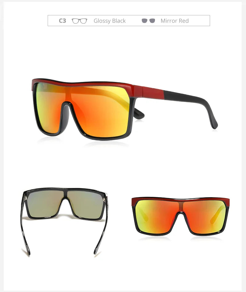 KDEAM Flynn Style Sunglasses Men Plus Shape Outdoor Anti-reflective Sun Glasses Women with Peanut Box