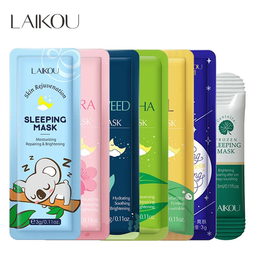 7pcs Moisturizing Facial Mask Hydrating Sleeping Face Sheet Masks Repairing & Nourishing Night Face Mask Skin Care