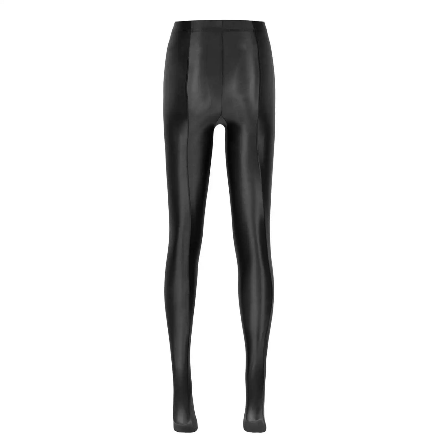 Women Glossy Solid Color Pantyhose High Waist Tights Stockings Footed Leggings