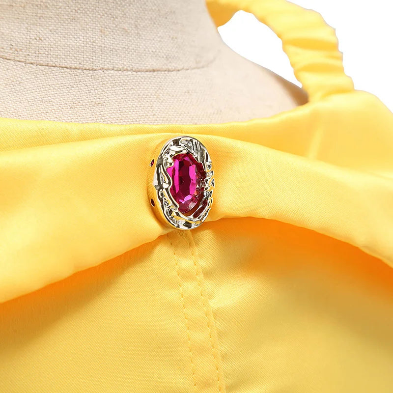 Kids Princess Dresses Girls Belle Party Costume Children Christmas Birthday Flower