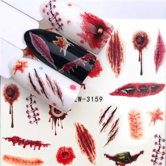 Nail Stickers Halloween Nail Sticker Nail Art Decorations City Night Feather