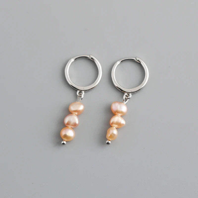 WANTME Real 925 Sterling Silver Natural Freshwater Baroque Pearl Stud Earrings for Women Bohemian Charming Jewelry Trend 2021