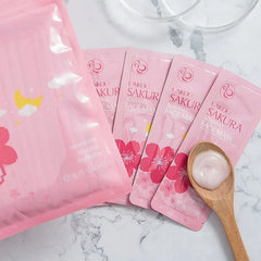 7pcs Sakura Face Mask Ration Pack Facial Sleeping Cream Mask No Washing Moisturizing Nourishing Skin Firm Beauty FaceCare