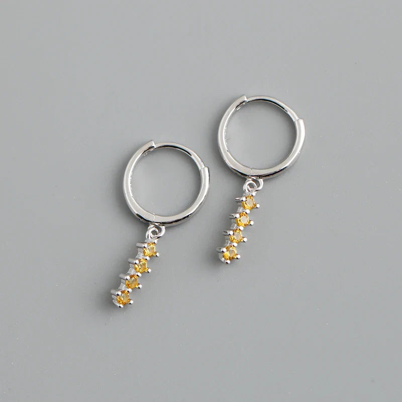 WANTME New Arrival Fashion Korean Blue Zircon Spike Geometric Stud Earrings for Women Real 925 Sterling Silver Gothic Jewelry