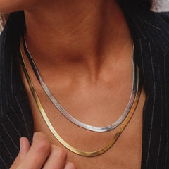 Fashion Unisex Snake Chain Women Necklace Choker Stainless Steel Herringbone