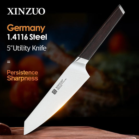 5" Utility Knife Stainless Steel Kitchen Knife Best Paring Fruit Multi-purpose