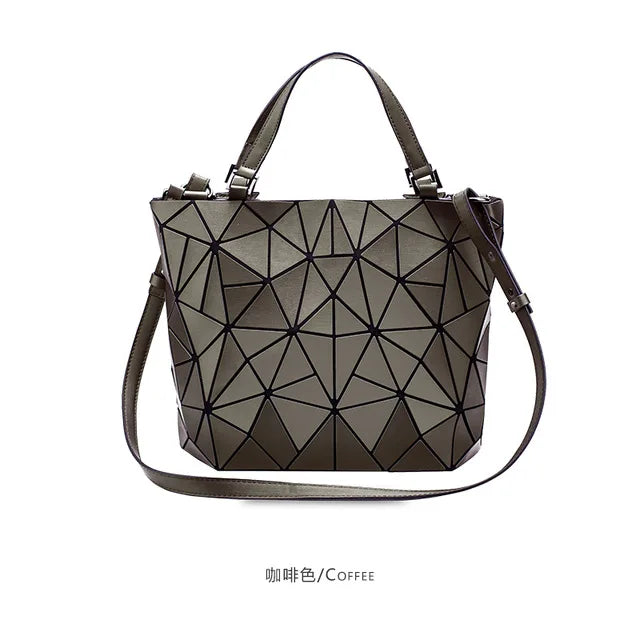 Luminous reflective  Bag Geometric Tote Folding Shoulder Bags for women