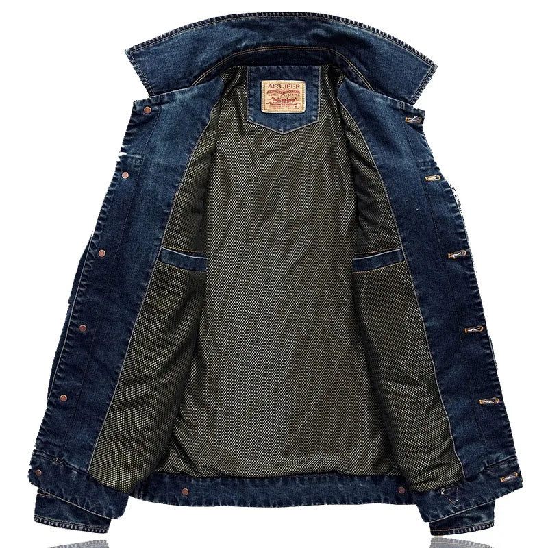 Men's Denim Jacket Coat Male Overcoat Spring Autumn Oversized Retro Casual Denim Jacket Men Clothing Outerwear