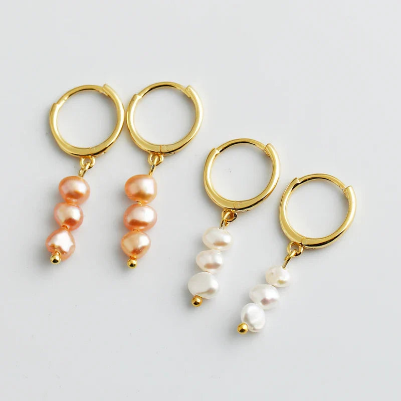 WANTME Real 925 Sterling Silver Natural Freshwater Baroque Pearl Stud Earrings for Women Bohemian Charming Jewelry Trend 2021