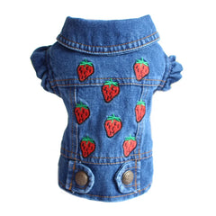 Denim Dog Clothes for Pitbulls Dachshund Fashion Dog Jeans Jacket  Blue Cowboy