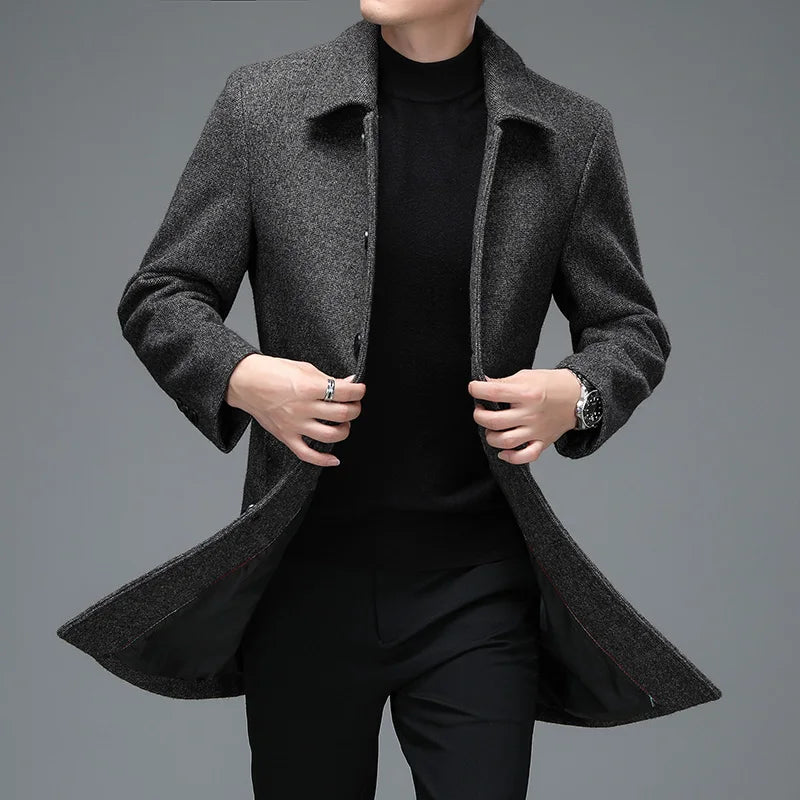 High Quality Mens Winter Jackets and Coats Business Casual Woolen Jackets Coats