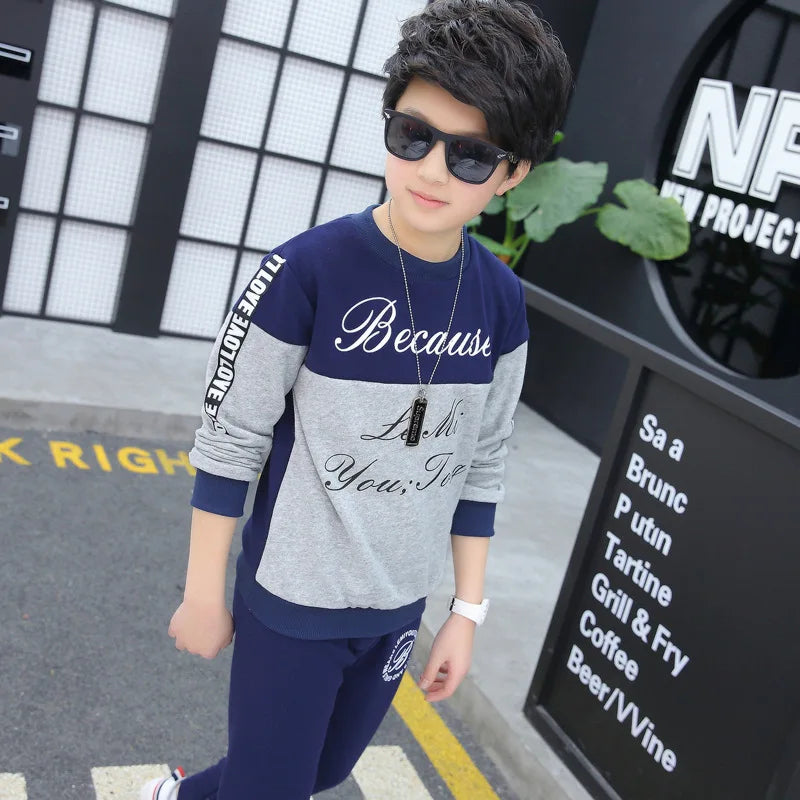 2025 Boys clothes spring suit casual boys clothing sets autumn letter children clothing kids tracksuit 5 6 7 8 9 10 11 12 year