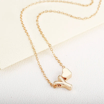 Tiny Heart Dainty Initial Necklace With Letter Name Choker Necklace