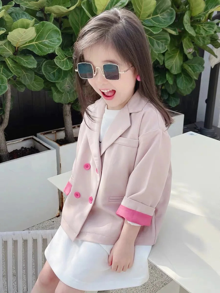 Spring fall kids girl's clothes casual suit jacket for baby birthday children girl's clothing