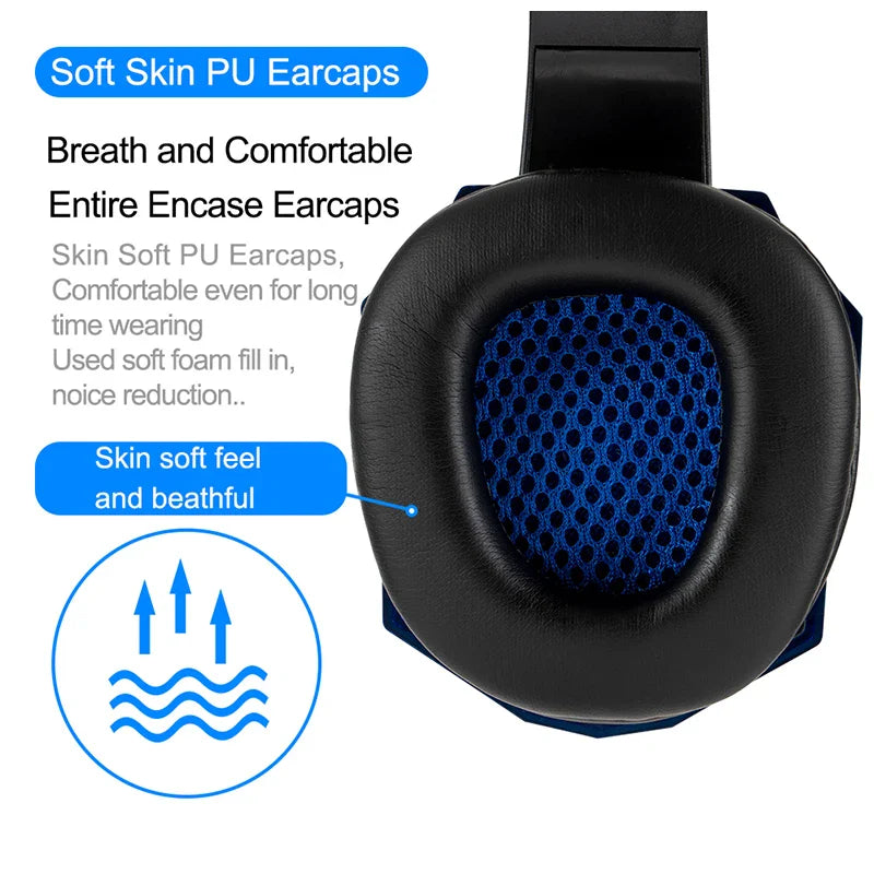 Wired Gaming Headphones With Microphone Led Light For Computer PS4 PS5 Xbox