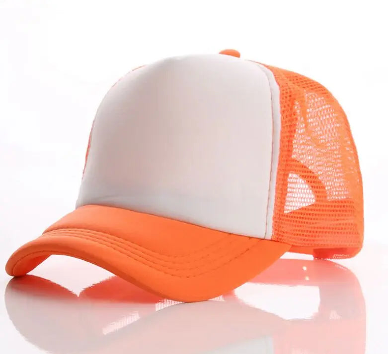 Free Custom Brand LOGO Text Design Personality DIY Trucker Hat AD Baseball Cap Men Women Blank Mesh Adjustable Hat