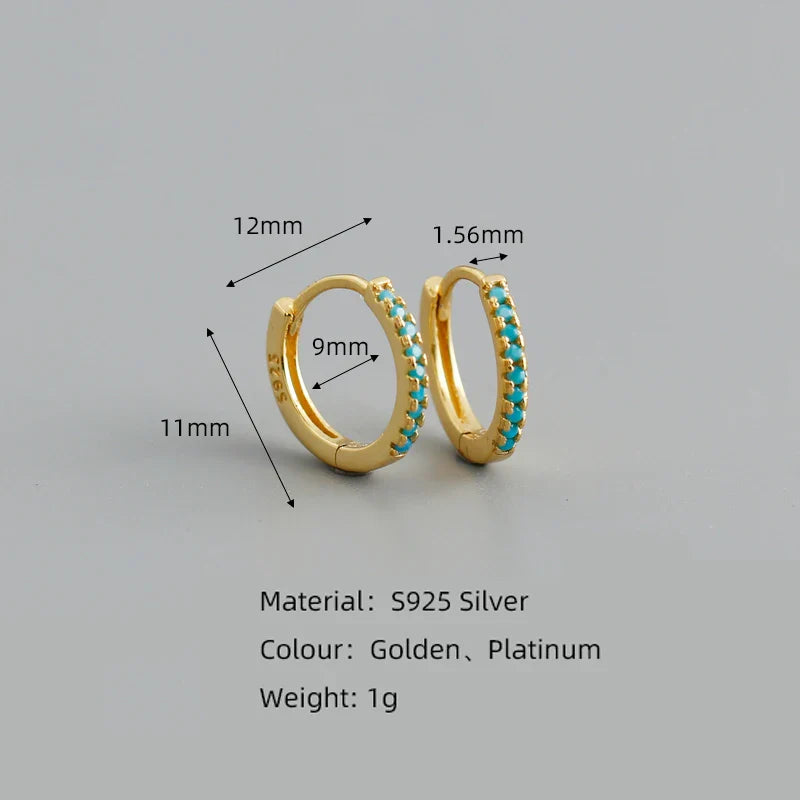 WANTME New Arrival Fashion Korean Blue Zircon Spike Geometric Stud Earrings for Women Real 925 Sterling Silver Gothic Jewelry