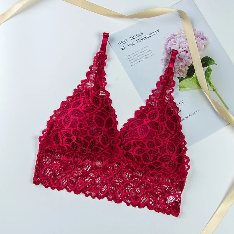 Women Lace Bra & Brief Sets Seamless Underwear Backless Vest Female