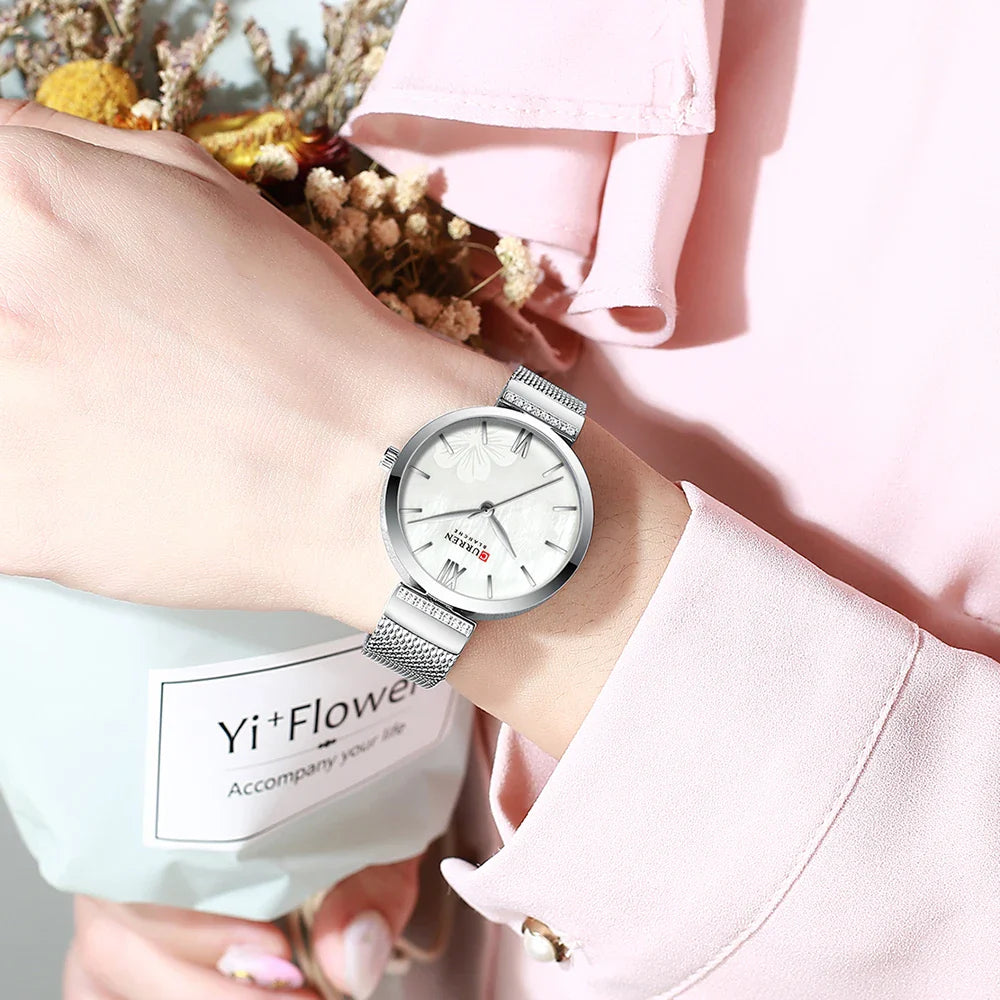 CURREN Fashion Watch for Women Luxury Quartz Gold Elegant Bracelet Wristwatch Female Clock Ladies Dress Stainless Steel