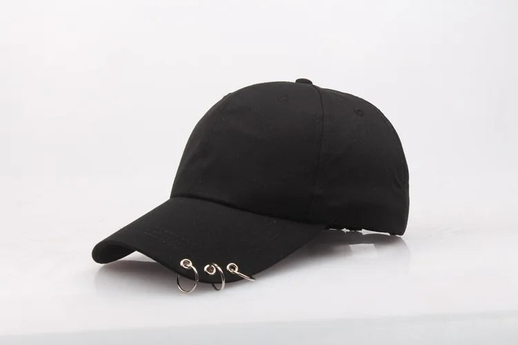 COKK Hip Hop Women's Baseball Cap With Ring Circle Snapback Hats For Men Women Unisex Dad Hat Adjustable Kpop Korean Style Gorra
