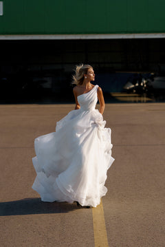 A Line Wedding Dresses Sleeveless Pleat Floor Length Bohemian Beach