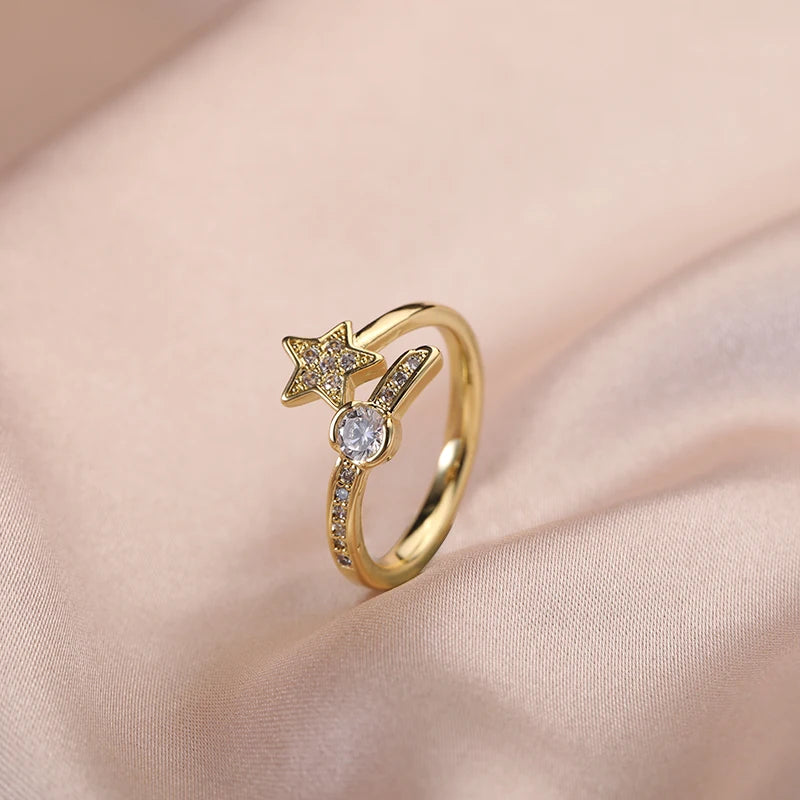 Stainless Steel Wedding Rings For Women Adjustable Engagement Women's Ring