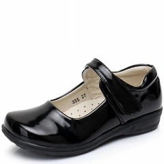 Girls Leather Shoes for Children PU Leather School Black Princess Shoes