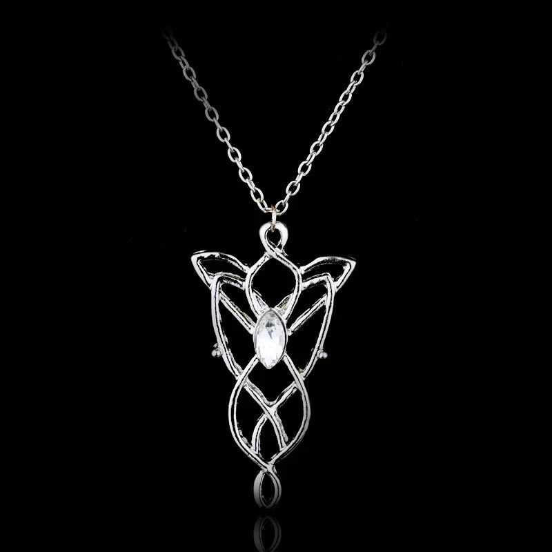 Lord Rings Arwen Evenstar Necklace The Elves Princess Fashion Crystal Cubic Zirconia Stone Pendant For Women Wedding Gifts