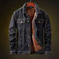 Winter Men Denim Jackets Thick Outerwear Coats Mens Warm Fleece Denim Jacket