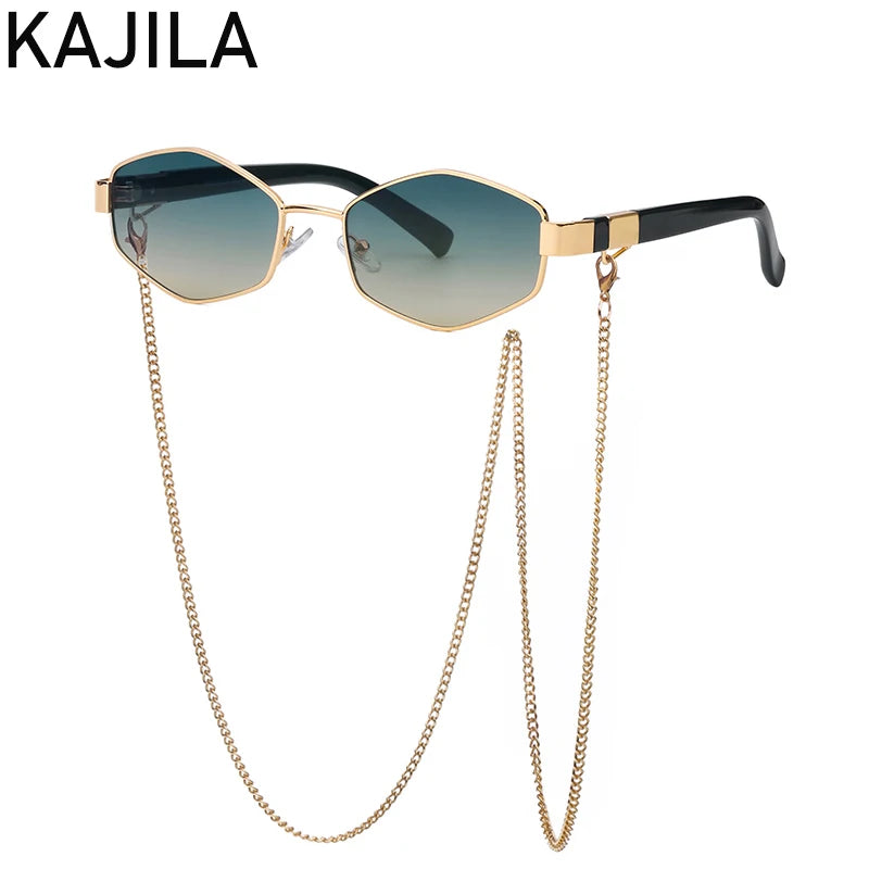 Sunglasses Women With Chain Brand Designer Punk Sun Glasses