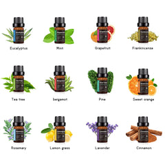 6/12/14/20 Pcs Pure Essential Oils Natural Plant Aroma Essential Oil Diffuser Eucalyptus Vanilla Mint Eucalyptus Rose Tea TreeOil