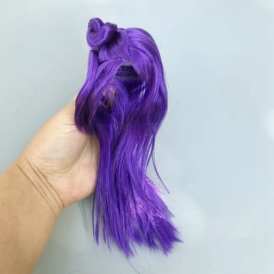 Wig For Doll Toy Head Princess Doll Head Candy Color DIY Toy Wig Children Birthday Gift Black Purple Pink Green Gold 1/6 1/4 Wig