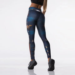 Women Sport Leggings 3D Print Elastic High Waist Yoga Pant Superhero Leggins Gym