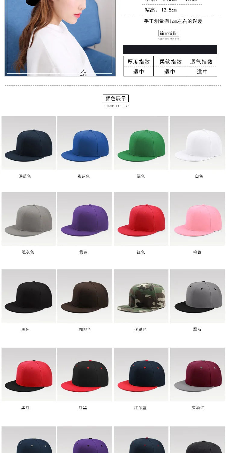 Big Bone Man Plus Size Baseball Caps Adult Flat Peak Hip Hop Fitted Hat Men Women Large Size Snapback Cap size 6 3/4 to size 8