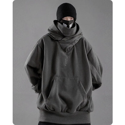Autumn winter High collar hoodie loose comfortable Men's clothes Harajuku Hiphop streetwear Fleece hooded oversize Sweatshirt