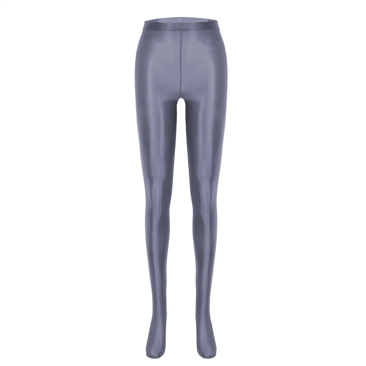 Women Glossy Solid Color Pantyhose High Waist Tights Stockings Footed Leggings