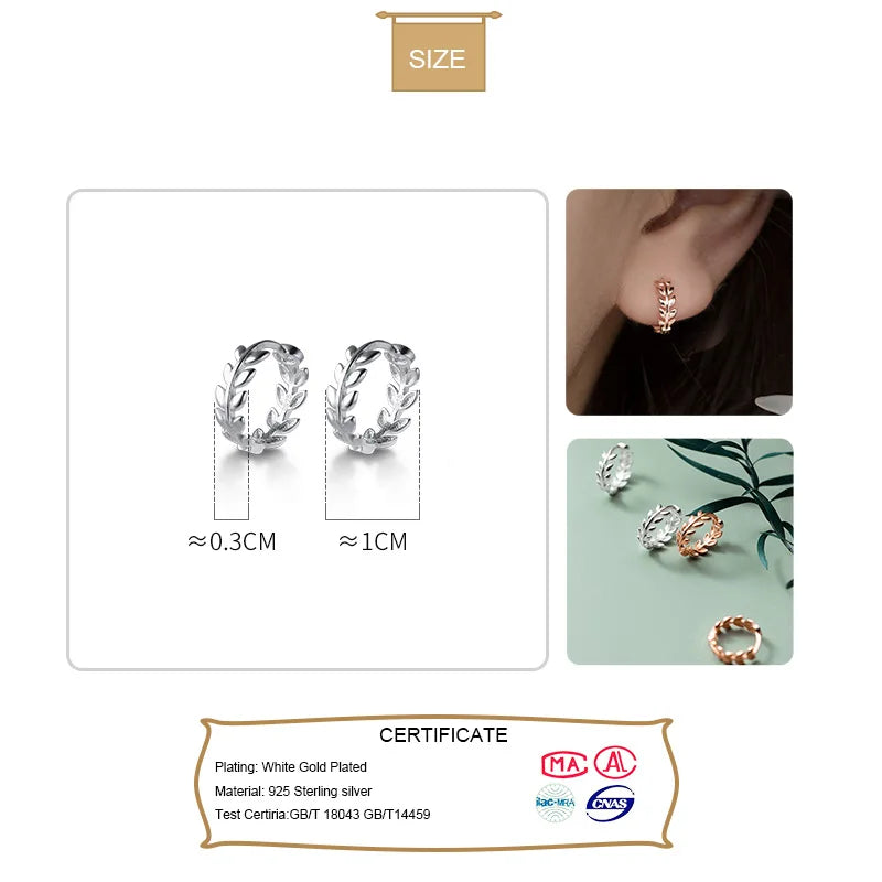 TrustDavis Man/Women's 925 Sterling Silver Hoop Earrings Cute Neat Gift For Girls/Boys Fine Jewelry Accessory Party Gift  DA1417