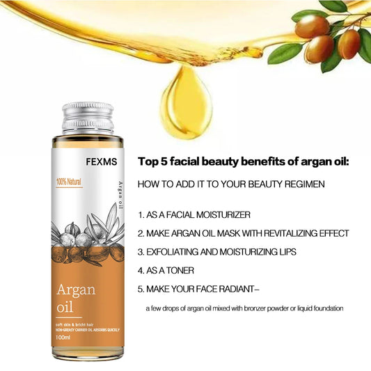 Argan Oil  100% Pure Cold Pressed Virgin Premium Grade For Dry & Damaged Skin, Hair, Face, Body, Scalp & Nails