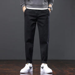 Mens Pants Cotton Casual Stretch male trousers man long Straight