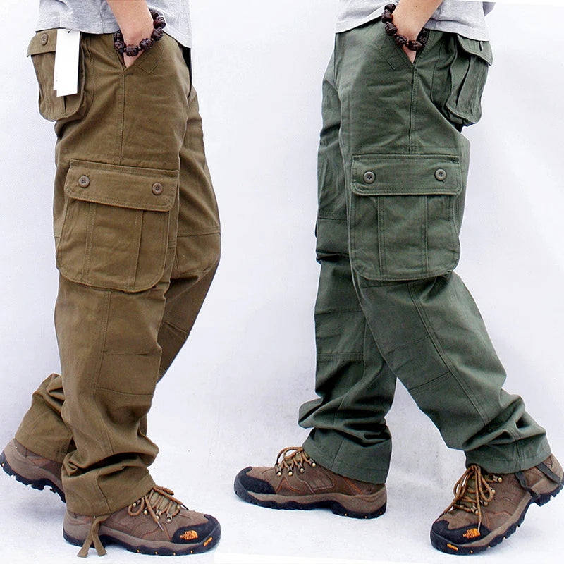 Men's Cargo Pants Casual Multi Pockets Military Tactical Pants Male Outwear Loose