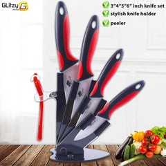 Kitchen Knives Ceramic Knife Set 3 4 5 6 inch Chef Knife Stand Holder Utility