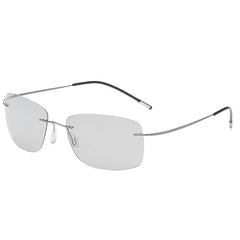 Sunglasses Men Vintage Ultralight Brand Designer Frameless Grey Photochromic