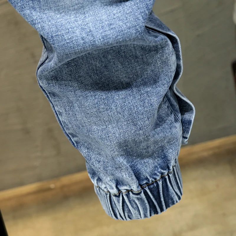 Oversize Jeans Men Harem Pants Wide Leg Loose Fit Tapered Jeans Male Joggers