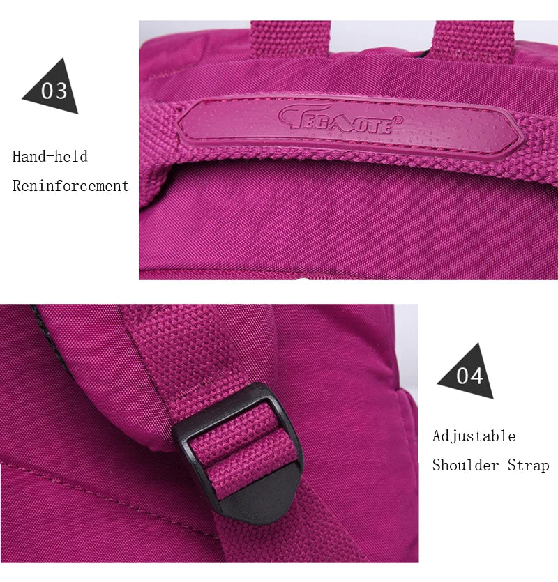 TEGAOTE Aesthetic School Backpacks for Teenagers Girl 2024 Nylon Waterproof Travel BackPack Purse Women Laptop Bagpack Mochila