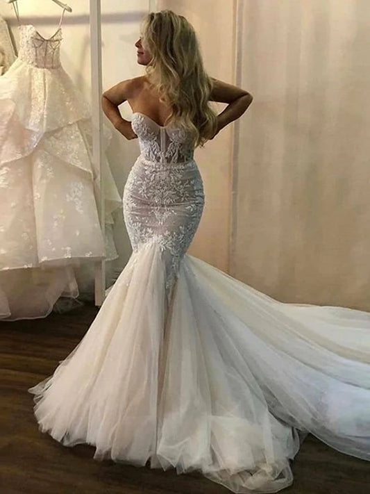 White Bridesmaid Dresses: Wedding Dresses Mermaid Strapless Boho Fish Bridal Gowns
