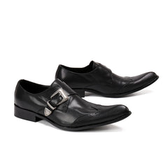 Black Fashion Brock Man Banquet Shoes Plus Size Real Leather Formal Brogue Shoes